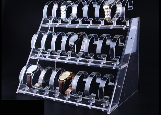 3 Tier Transparent Acrylic Watch Display Stand For Casio Watch Display