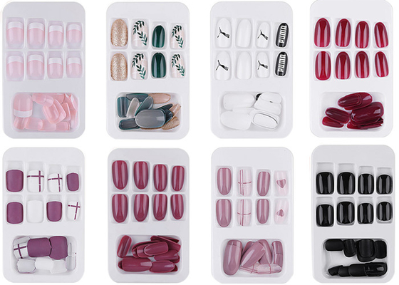 Beautify Fashion Coloured Tip Acrylic Nails Thin False Nails Waterproof