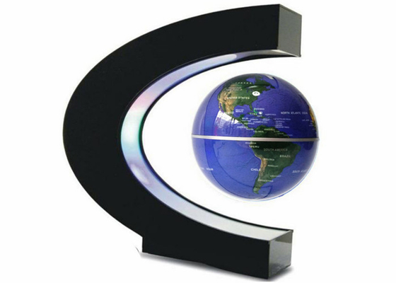C Shape LED World Map Decoration Magnetic Levitation Floating Globe For Gift