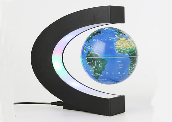 C Shape LED World Map Decoration Magnetic Levitation Floating Globe For Gift