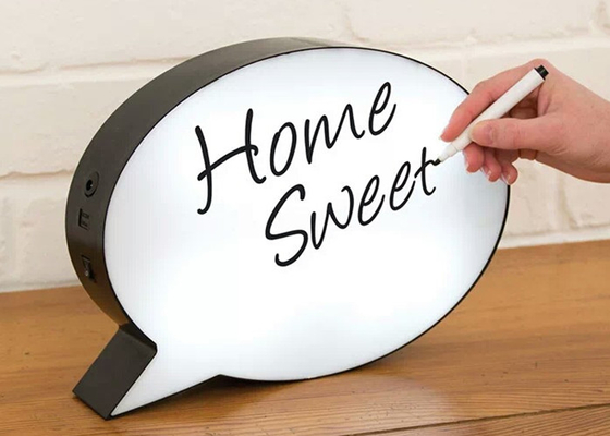 Restaurant Acrylic LED Light Box Slim Light Up Speech Bubble Write On Lightbox