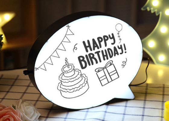 Restaurant Acrylic LED Light Box Slim Light Up Speech Bubble Write On Lightbox