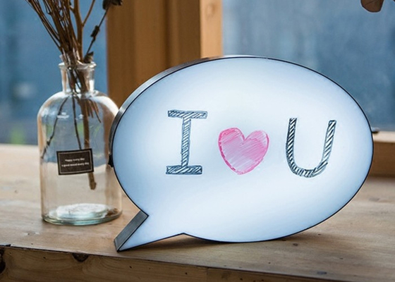 Restaurant Acrylic LED Light Box Slim Light Up Speech Bubble Write On Lightbox