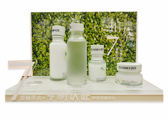 Custom Acrylic Cosmetic Display Stand Clear Makeup Storage For Shopping Mall