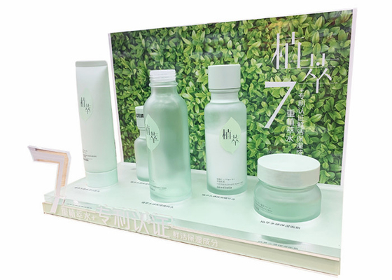 Custom Acrylic Cosmetic Display Stand Clear Makeup Storage For Shopping Mall