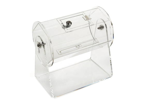 OEM ODM Clear Acrylic Box Display Cases Donation Box With Lock Non Toxic