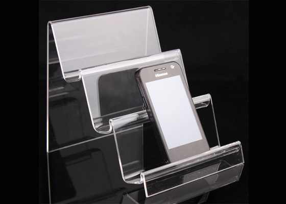3 Tier Acrylic Cell Phone Holder Transparent Acrylic Risers For Apple Phone