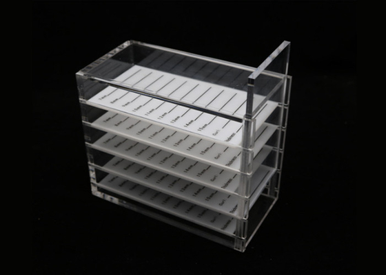 Custom Color Clear Acrylic Display Boxes 5 Tiers Eyelashes For Storage
