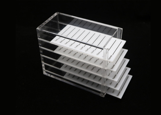 Custom Color Clear Acrylic Display Boxes 5 Tiers Eyelashes For Storage