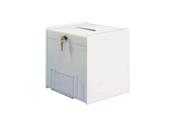 Durable Clear Acrylic Display Boxes Raffle Ticket Box For Business / Domestic