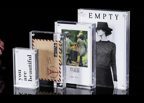 Magnetic Transparent Acrylic Double Sided Poster Holder For Picture Show