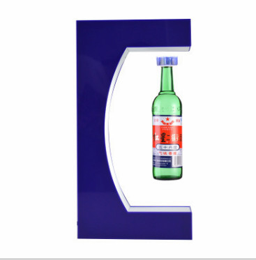 Wine Bottle Magnetic Levitation Display Stand 360 Degree Rotating Acrylic