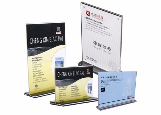 A5 Custom Acrylic Sign Holder Clear Acrylic Menu Display Impact Resistance