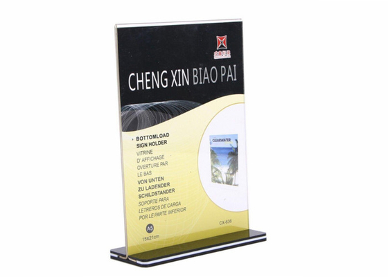 A5 Custom Acrylic Sign Holder Clear Acrylic Menu Display Impact Resistance
