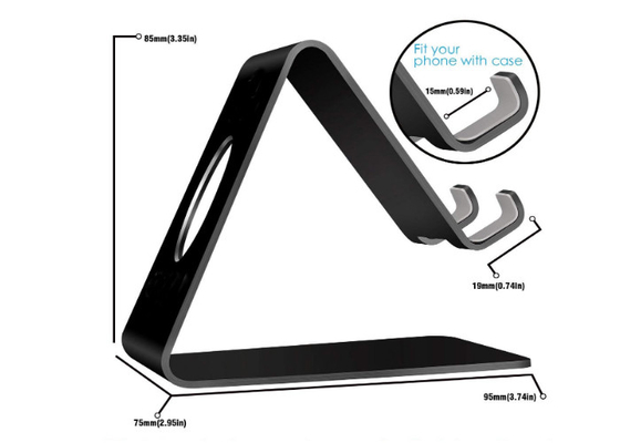 Supermarket Acrylic Cell Phone Stand Black Acrylic Mobile Phone Holder