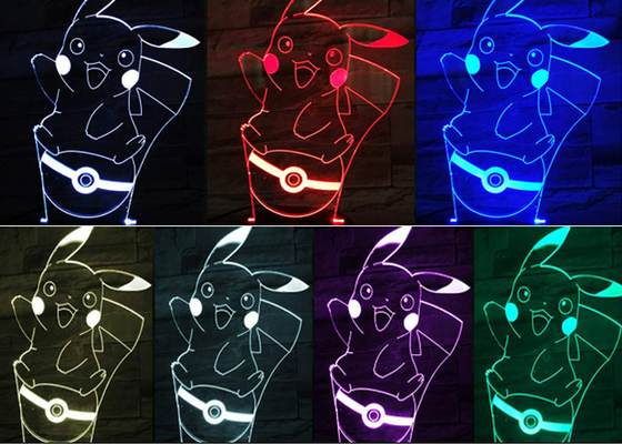 Animal 3D Illusion LED Night Light Colorful Acrylic Material Modern Design