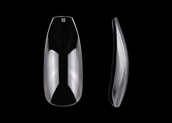 Press On Thin Acrylic Nails Clear Full Cover Coffin Shaped Nail Tips Non Toxic