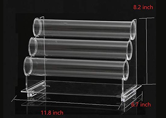 3 Tier Acrylic Necklace Display Stands , Transparent Watch Display Rack