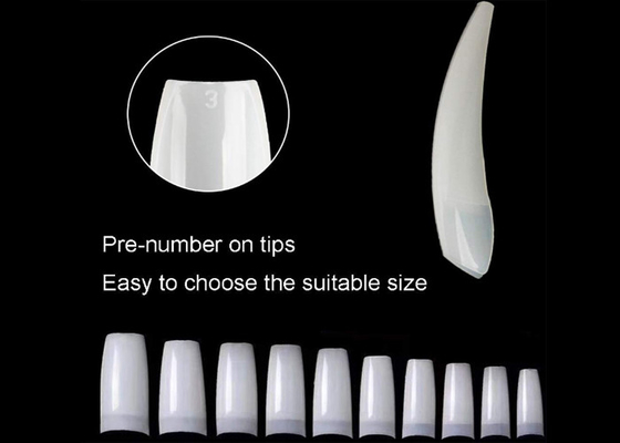 Art Thin Acrylic Nails French Style Artificial Nail Tips Half Tips And Box