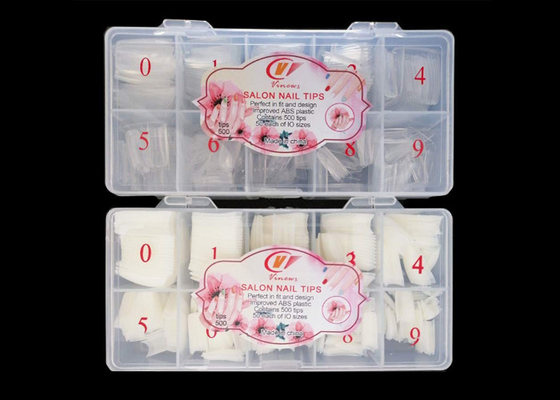 Art Thin Acrylic Nails French Style Artificial Nail Tips Half Tips And Box