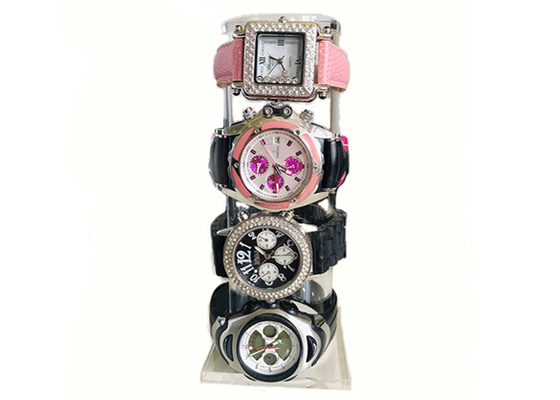 Cylindrical Clear Acrylic Jewelry Holder Standing Display For Watches Bracelet