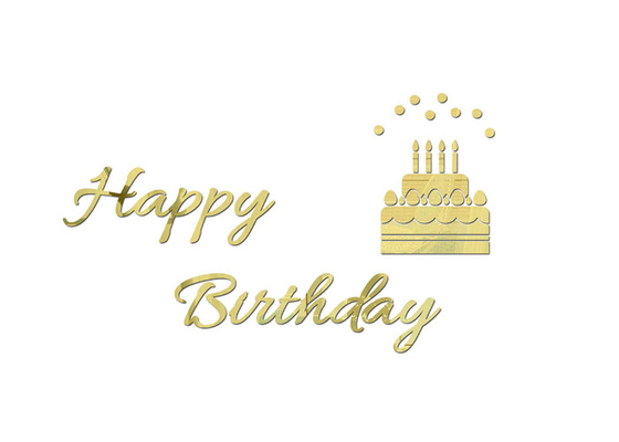 Happy Birthday 3D LED Acrylic Letters Wall Stickers DIY Detachable Self Adhesive