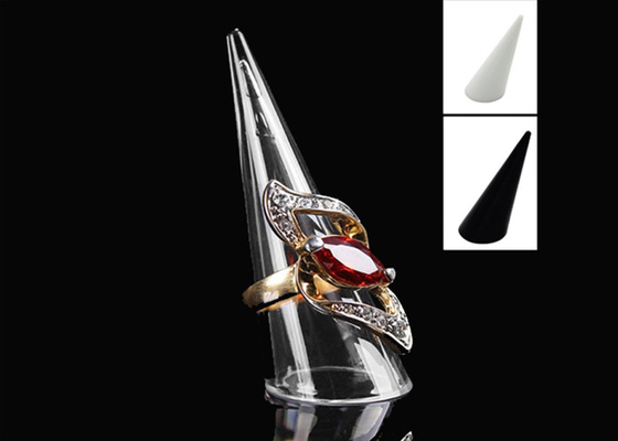 Classic Finger Cone Acrylic Jewellery Display Stands Show Case Transparent