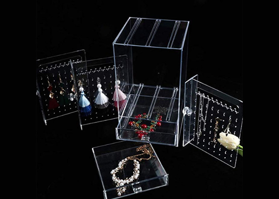 Acrylic Earring Display Stand Dustproof Earring Studs Storage Organiser