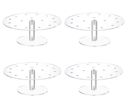 Wedding Round Acrylic Cake Display Stand 16 Holes Clear Push Pop Cake Stand