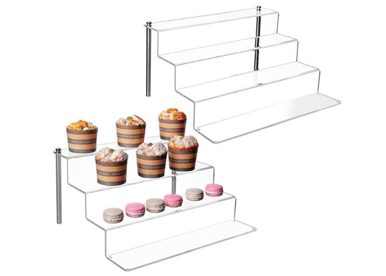 Four Tier Acrylic Cake Display Stand Clear Acrylic Shelf Metal Cupcake Stand
