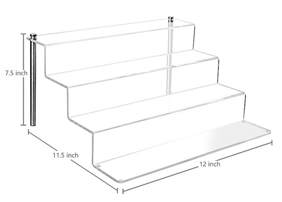 Four Tier Acrylic Cake Display Stand Clear Acrylic Shelf Metal Cupcake Stand
