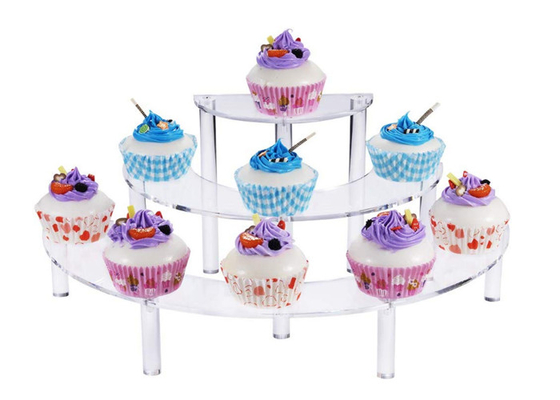 3 Tier Acrylic Dessert Stand Retail Step Shelf For Amiibo Funko Pop Figure