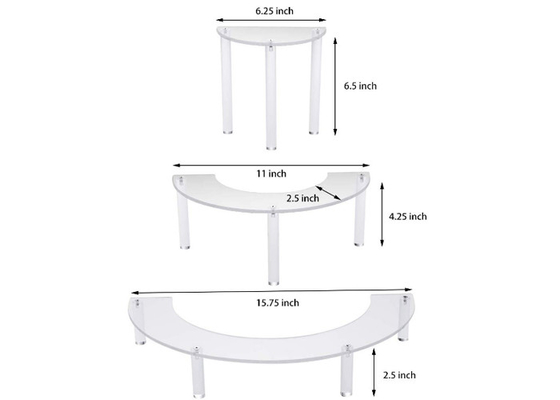 3 Tier Acrylic Dessert Stand Retail Step Shelf For Amiibo Funko Pop Figure