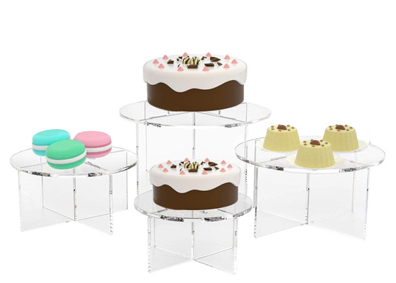 Multipurpose Riser Display Stand Round Disassemble Tabletop Risers For Business