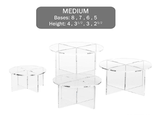 Multipurpose Riser Display Stand Round Disassemble Tabletop Risers For Business