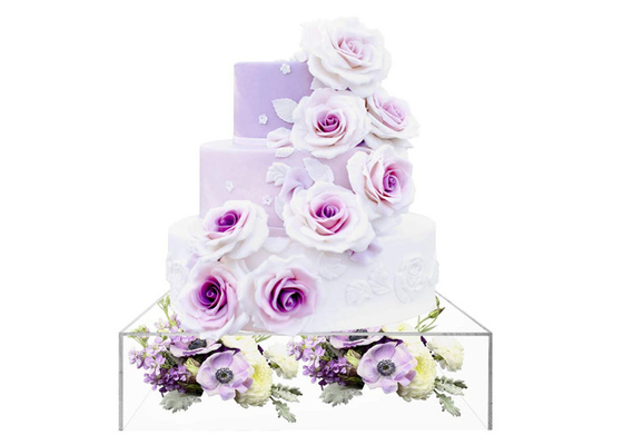 Rectangle Acrylic Cake Display Stand Modern Pedestal Acrylic Dessert Display