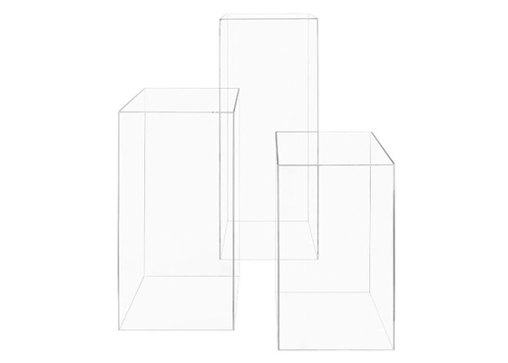 Clear Acrylic Pedestal Display Stands Table Display Set Rectangle Modern Flower