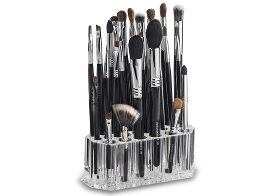 Clear Acrylic Cosmetic Display Stand Acrylic Makeup Brush Organizer 26 Slots
