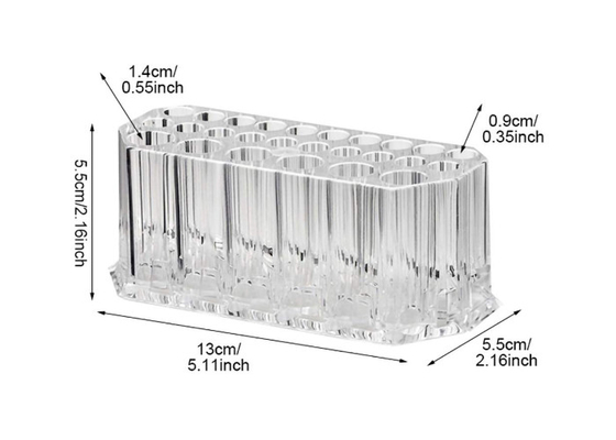 Clear Acrylic Cosmetic Display Stand Acrylic Makeup Brush Organizer 26 Slots
