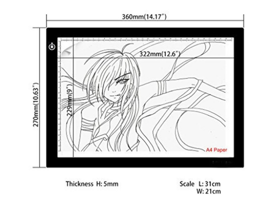 17.72 Inches A3 Led Lightbox Tracing Board Light Box Adjustable Illumination