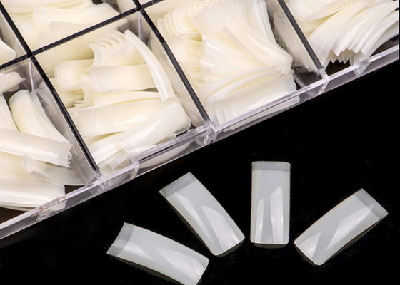Half Cover Thin Fake Nails Coffin Shape 500pcs 10 Sizes With Box Natural