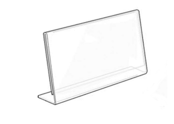Horizontal Custom Acrylic Sign Holder Lanted L Shape Acrylic Sign Display