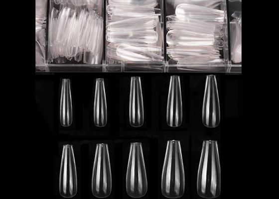 Coffin Shaped Thin Acrylic Nails Ballerina Nails Tips Full Cover False