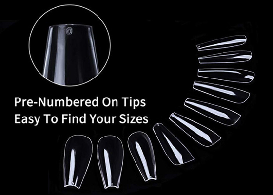 Coffin Shaped Thin Acrylic Nails Ballerina Nails Tips Full Cover False