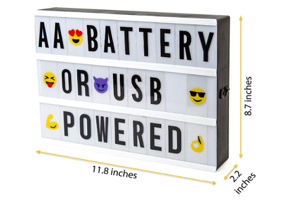 Vintage Cinematic Acrylic LED Light Box Message Board With Letters Note Sign
