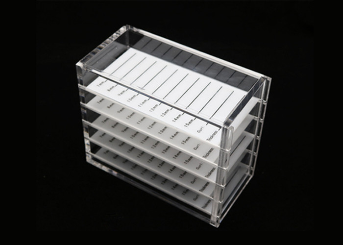 Custom Color Clear Acrylic Display Boxes 5 Tiers Eyelashes For Storage