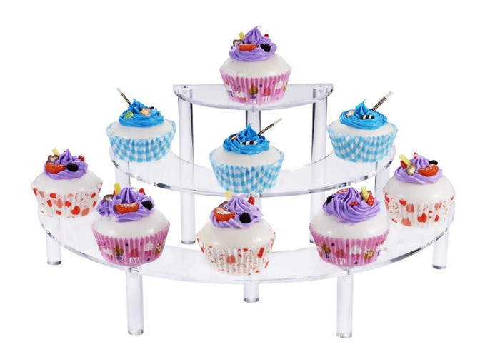 3 Tier Acrylic Dessert Stand Retail Step Shelf For Amiibo Funko Pop Figure