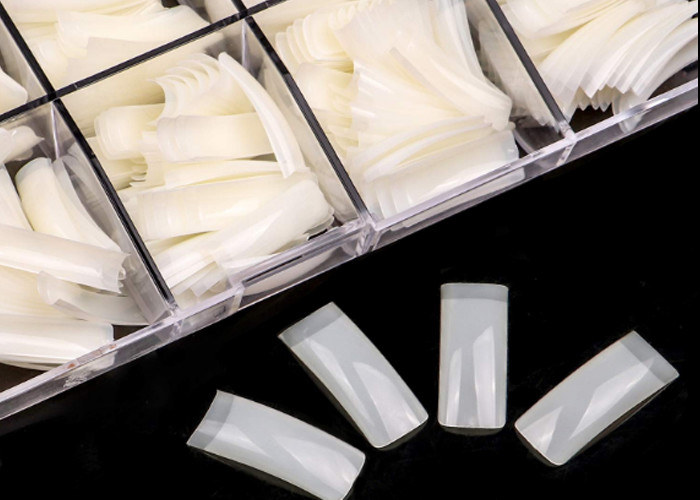 Half Cover Thin Fake Nails Coffin Shape 500pcs 10 Sizes With Box Natural